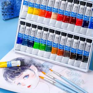 WINSOR & NEWTON 전문 수채화 그림 페인트 아티스트 학생을위한 좋은 부드러운 고품질 12/18/24/36 색상 10ML