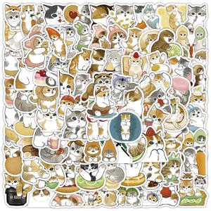 100PCS 겨울 고양이 생활 스티커 미적 PVC 일본 장식 어린이 편지지 Scrapbooking 학교 용품