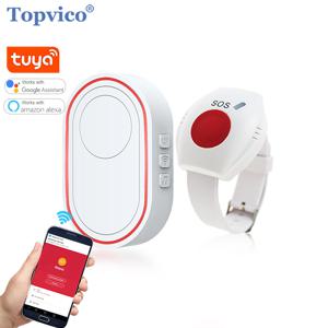 Topvico-와이파이 패닉 버튼, 노인용 알람 SOS 팔찌 시계, 가을 알림, 수석 비상 전화, 무선 간병인 호출기, 투야