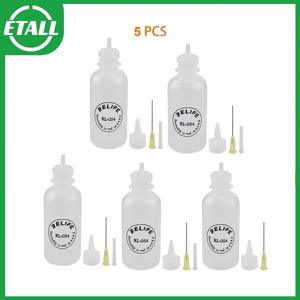 5pcs RL-054 50ML 빈 플라스틱 병 전화 수리 짜기 병 알코올 납땜 플럭스 로진 디스펜서 바늘