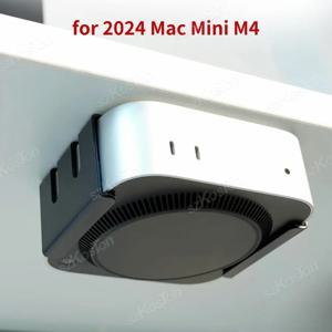 2024 Mac Mini M4 데스크탑 컴퓨터 용 데스크 스탠드 아래 Mac Mini M4 Pro PC 액세서리 용 모니터 뒤의 금속 마운트 홀더