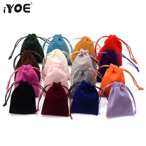 10pcs 5x7cm 혼합 색상 벨벳 선물 가방 고품질 소프트 벨벳 크리스마스 보석 선물 디스플레이 포장 Drawstring 파우치