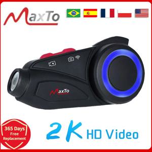 Maxto M3S 오토바이 헬멧 헤드셋 블루투스 인터폰 방수 렌즈 WiFi 1440p 비디오 레코더 DVR 인터폰