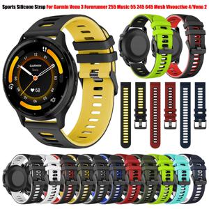 Garmin Venu 3 Forerunner 255 음악 용 실리콘 스트랩 55 245 645 메쉬 밴드 Vivoactive 4/Venu 2 시계 밴드 20 22mm 스포츠 팔찌