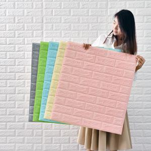 70cm x 10m 자기 접착 벽지 장식 골동품 거품 벽돌 벽지 거실 침실 방수 3D 벽 스티커