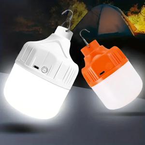 1pc USB 충전식 LED 램프 전구 고휘도 야외 비상 조명 후크 캠핑 낚시 휴대용 랜턴 야간 조명