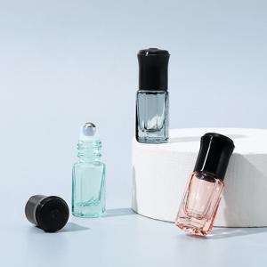 3pcs 3ml 미니 팔각형 모양 휴대용 유리 롤온 병(강철 공 포함) - 여행 및 화장품 보관에 적합