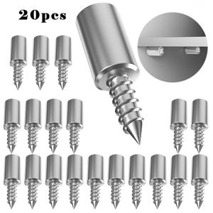 20pcs 셀프 태핑 나사 캐비닛 브래킷 라미네이트 지원 유리 스터드 페그 나무 캐비닛 옷장 용 미끄럼 방지 파티션 네일