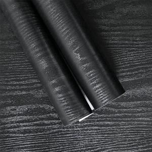검은 나뭇결 벽지 자체 접착 가구 색상 변경 옷장 스티커 홈 장식 재료 및 용품