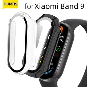Xiaomi Mi Band 9 PC 용 케이스 + 유리 Mi Band 9 액세서리 용 범용 범퍼 긁힘 방지 보호 커버 + 화면 보호기