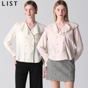 [리스트(LIST)] 러플 칼라 더블 블라우스 (택가격 168000원)