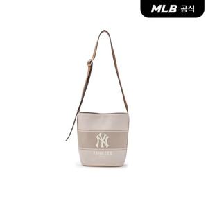 [MLB공식] 바시티 레터링 캔버스 버킷백 NY (Cream)