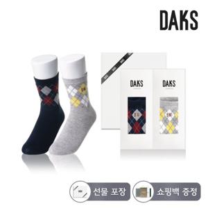 닥스양말 숙녀 면중목 반복아가일 2족세트 DK24406