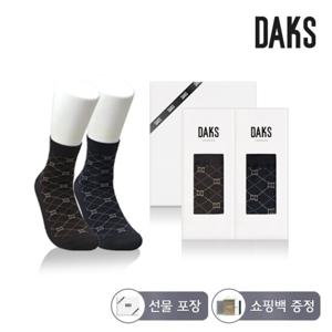 닥스양말 신사 면스판중목 로고다이아 2족세트 DK24812