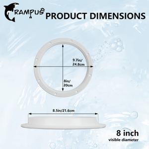 TEMU GRAMPUS 보트 해치, 해양 액세스 해치, 분리 가능한 커버가 있는 라운드 검사 데크 플레이트 해치, 자외선 방지 ABS 화이트 플라스틱, 다양한 사이즈 4인치, 5인치, 6인치, 7인치, 8인치