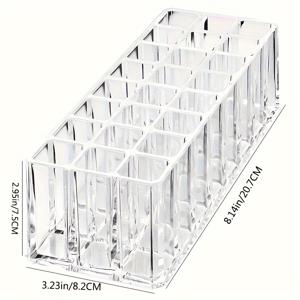 TEMU 아크릴 립스틱 정리함, 24칸 립스틱 스탠드, 투명 립스틱 뷰티 박스, 에센셜 오일 롤러 향수 홀더, 립스틱, 립스틱 튜브, 브러쉬, 병, 화장품 화장대 보관 디스플레이 랙|립스틱