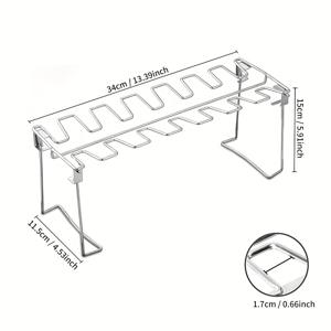 TEMU 1pc, 접이식 치킨 윙 스탠드, 탄소강, 스모킹 그릴, 오븐, 바베큐 액세서리, 피크닉, 캠핑, 그릴링, 요리용 스탠딩 치킨 다리 로스터 이상적입니다.