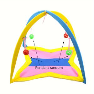 TEMU 애완 동물 고양이 해먹 접이식 재미 고양이 티저 매트 교수형 공 장난감 벨과 대화 형 장난감