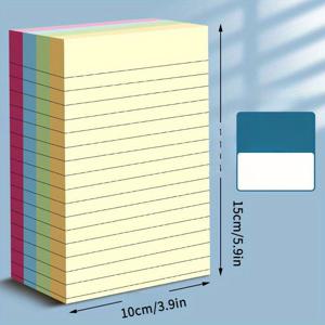TEMU 혼합 색상 라인의 자체 접착 스티키 노트 1세트 200장 - 사무실 및 학교 정리 표시, 학습 용품, 다이어리 스티커에 편리함