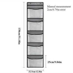 TEMU 1pc 대형 문 걸이형 정리함 5개 포켓 - 스카프, 속옷, 액세서리를 위한 비직물 옷장 보관 가방 - 투명 창이 있는 다용도 옷장 정리함, 쉽게 확인 가능합니다.