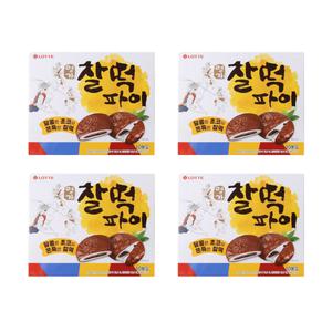 롯데제과 명가 찰떡파이 350g x 4개 찹쌀떡 찰떡쿠키