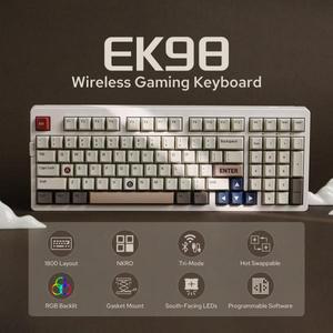 EPOMAKER EK98 키 삼중 모드 게임용 키보드 VIA 키트(남쪽 LED 포함) Win/Mac용 개스킷 마운트 장착 플레이