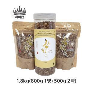 [하이칸] 특허 발아 현미 상황쌀 SCI논문게재 TV 방영 린테우스 상황버섯 쌀 세트 1.8kg(800g 1병 + 500g 2팩)
