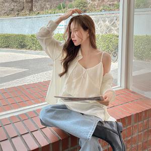 [제작/빅사이즈]이블렛 샤레인 레이어드 셔츠 원피스 SET 제이스타일