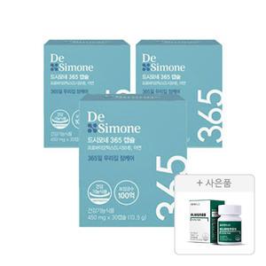 드시모네 365 캡슐(100억+아연), 30캡슐, 3개 + 증정 ( 또박케어LAB 바나바잎 추출물 60정, 1개 )