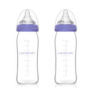 란시노 유리젖병 240ml 2P 신생아 아기(젖꼭지 M포함)
