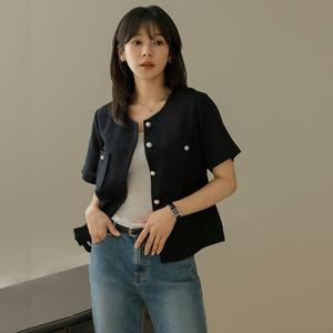 [엘리시아][66-110] 애트 트위드 포켓 반팔 재킷