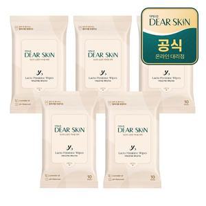 디어스킨 락토 페미닌 여성청결 티슈 10매x5팩
