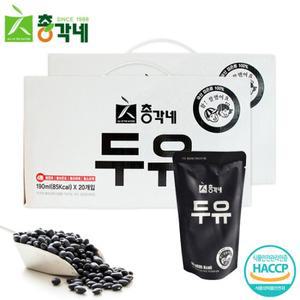 [총각네] 검은콩 무가당 두유 40봉 20봉x2박스