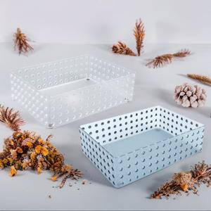 사각 바구니 반투명 박스 (27.9x19.9cm 대) 논슬립 바닥 정리 함
