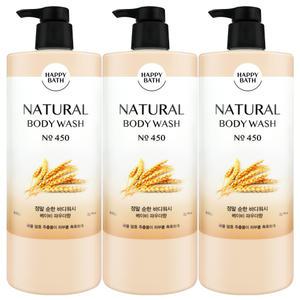 해피바스 내추럴 정말 순한 바디워시 900ml 3개
