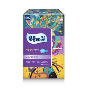 [파이브온] 잘풀리는집 리얼실키 미용티슈 각티슈 240매 6개입 1팩