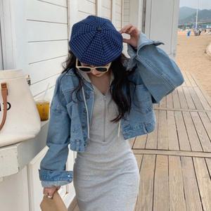 크롭청자켓 후드 탈부착 간절기 루즈핏 캐주얼 데님자켓 오버핏 출근룩 대학생룩