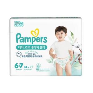 팸퍼스 2025 터치오브네이처 팬티형 6단계-공용 34매 1EA