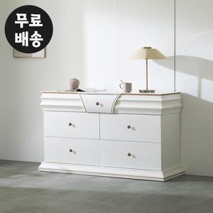 뮤에 원목 엔틱 와이드 체스트 서랍장 수납 속깊은