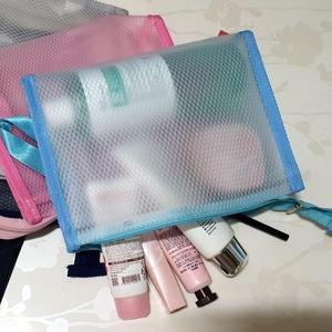 [라일리] Rly pvc 목욕 파우치 스카이 투명 무늬 가방 격자 파우치