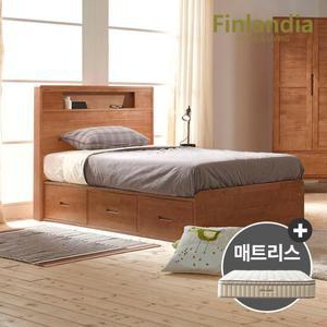 핀란디아 하모니 원목 SS침대 서랍형+클라우드28매트