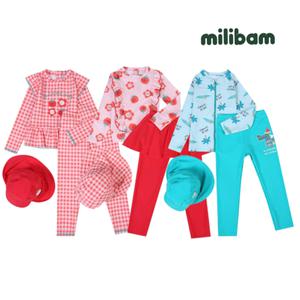 [밀리밤](마산점)체크 프릴 세트 MLAR24451 ,UV 차단 밀리 크로커다일 남아