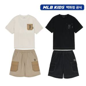 [MLB키즈](신세계 사우스시티)베이직 스트릿 우븐 티셔츠+팬츠 SET (7ATSB0853+7ASMB0353)
