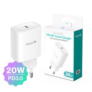 2개세트 밸류엠 가정용 20W PD3.0 PPS 고속 분리형 충전기 케이블 미포함