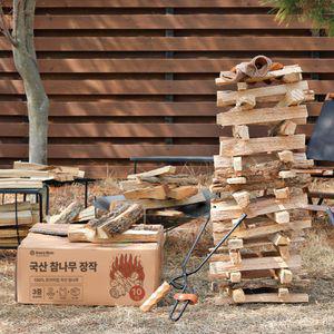 브리즈문 국산 참나무 캠핑 장작 10kg 20kg 착화제 불쏘시개 땔감