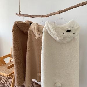 후드 담요 곰 캐릭터 모자 무릎담요 겨울 방한용품