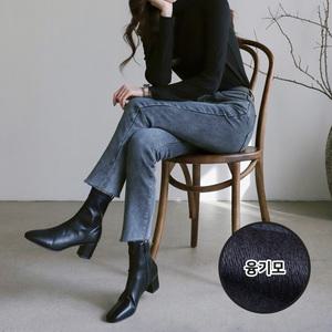 클라이언스/수비진 SP131 융기모 허리스판 딥그레이시블루 슬림일자팬츠/기모청바지/여성청바지