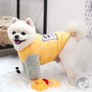 VEDANA 후리스티셔츠 옐로우 여자강아지옷 애견후리스 애견티셔츠