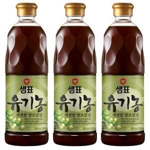 샘표 유기농 자연콩간장 860ml x 3 조미료 양념 반찬 요리 가정 대량 대용량 코스트코