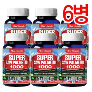 통라이프-슈퍼 쏘팔코사놀1000-2개월-쏘팔메토전립선건강+지구력증진도움 6병